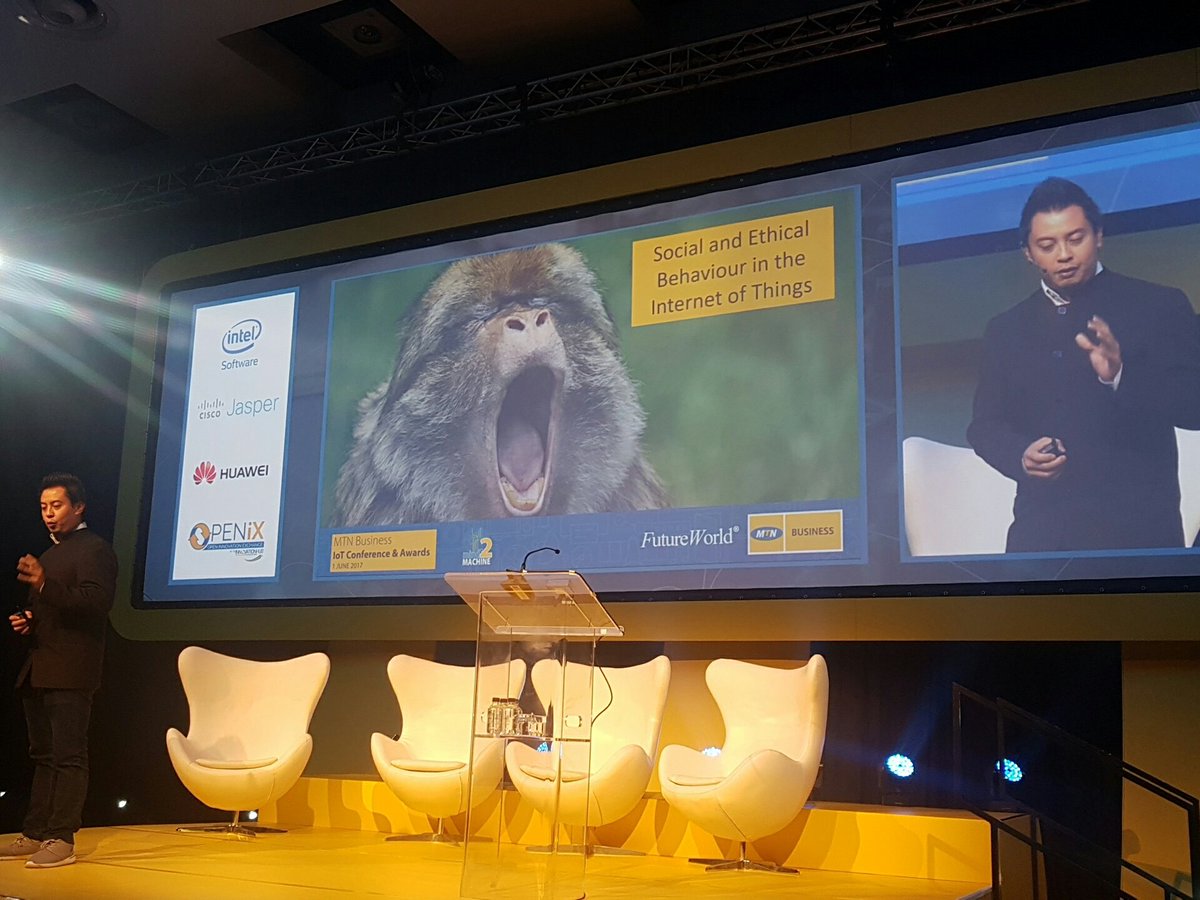 UrsulaChikane's tweet image. Futurist, Craig Wing......dude&apos;s got serious skills when it comes to talking morals and ethics in an IoT world👌
#M2MAwards