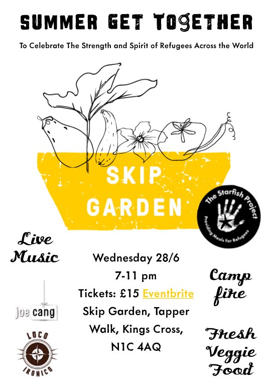 Starfishmeals's tweet image. Join us for an evening of music and food to celebrate the strength of #refugees across the world! &amp;gt;&amp;gt;&amp;gt; globalgeneration.org.uk/whats-on-1/201… #foodforgood