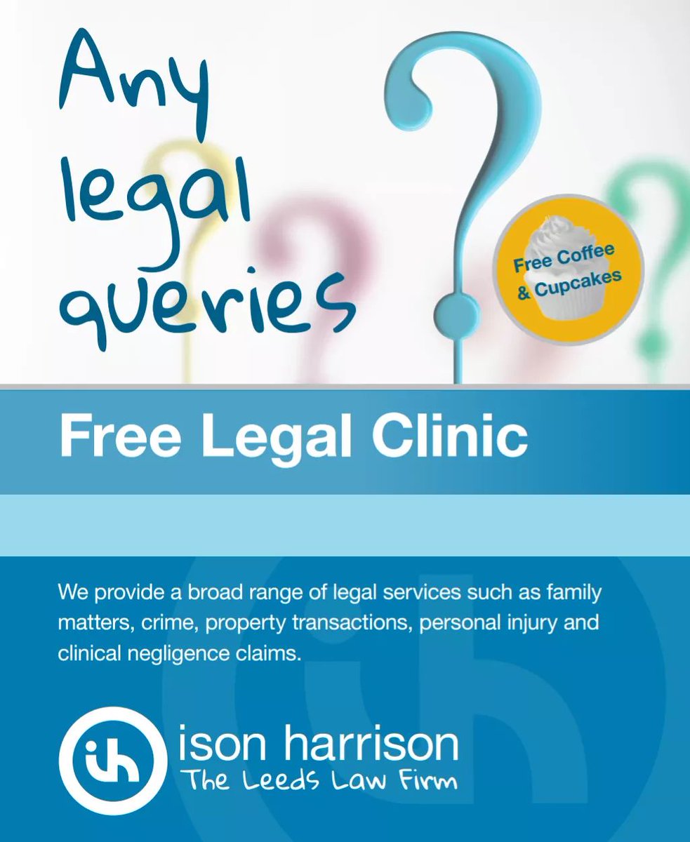 Ison Harrison solicitors are with us today from 10am till 12 noon for free legal advice no appointment needed