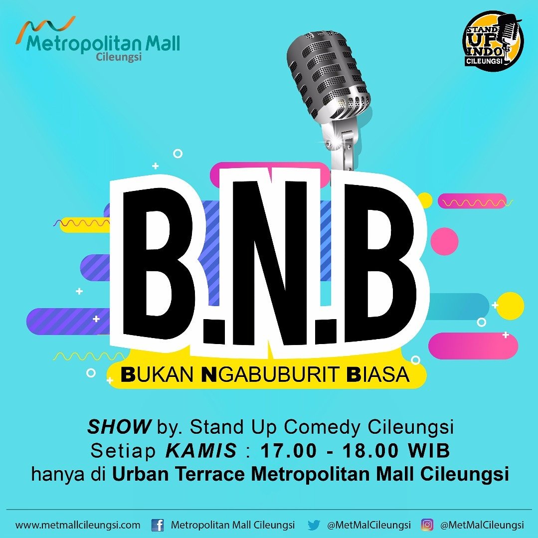 Nanti sore boy jam 4 sore
kita ngabuburit di <a href="/MetMalCileungsi/">Metropolitan Mall Cileungsi</a> karena kita bakal menghibur kalian.

#standupindo_cls
#metmalcileungsi