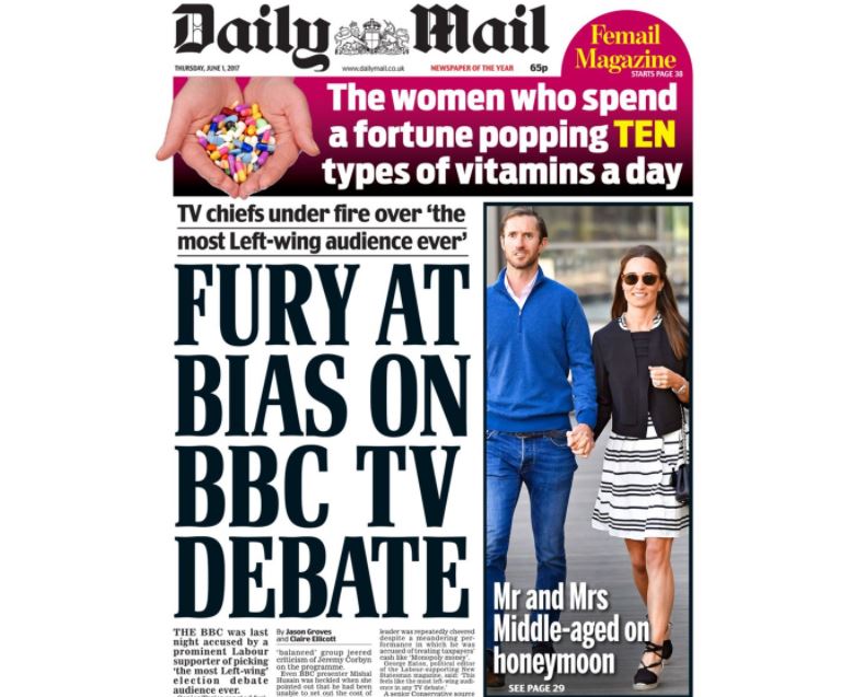 DomPonsford's tweet photo. New Statesman's @georgeeaton says tweet was not allegation of BBC bias after it prompts Daily Mail front page https://t.co/b4TpnR40XB https://t.co/WG5afYs0p3