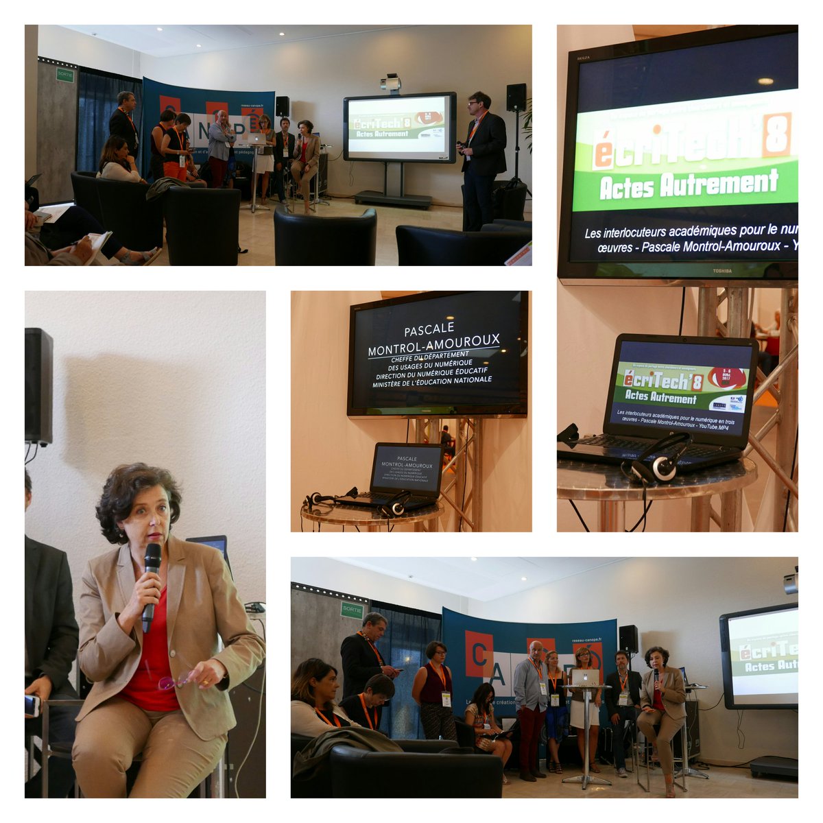 ecriTech's tweet photo. #ActesAutrement @Becket6 explique comment @cbf83 et @LionelClary ont eu l'idée de ces actes #ecritech8 à plusieurs mains https://t.co/i5O27GII5x