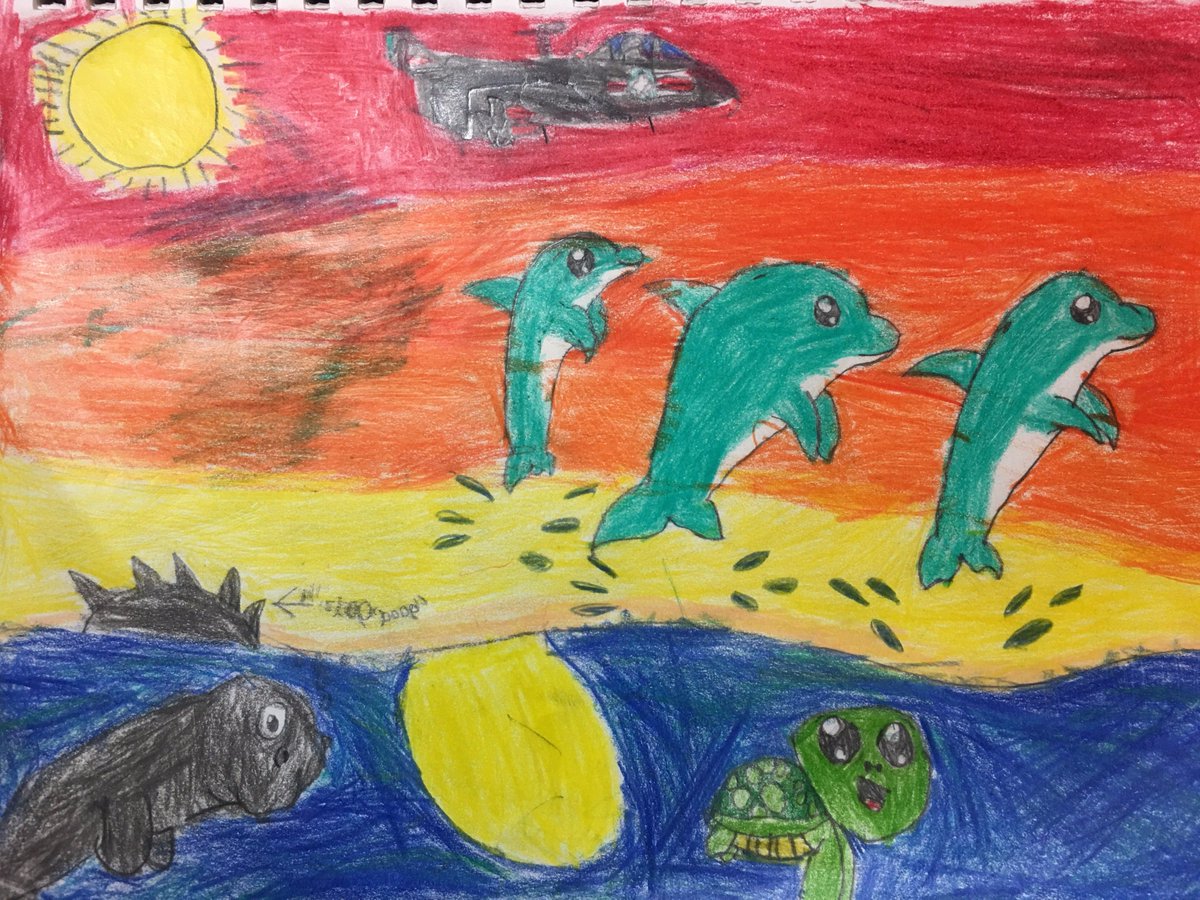 ahai's tweet photo. @ArtforKidsHub This is from Michael, (Age 7), for #afkhdolphin17 https://t.co/gJ8KR96KVT