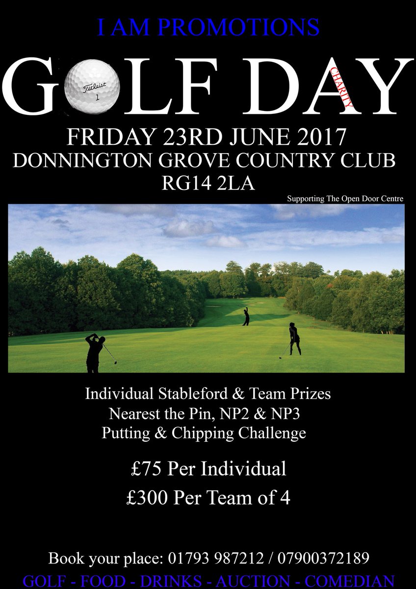 iAMBoxingpromo's tweet photo. Sign up now for our Charity Golf Day. Only 4 team spaces remaining! #opendoorcentre #charity #donningtongrove https://t.co/Avqb2yzfP3