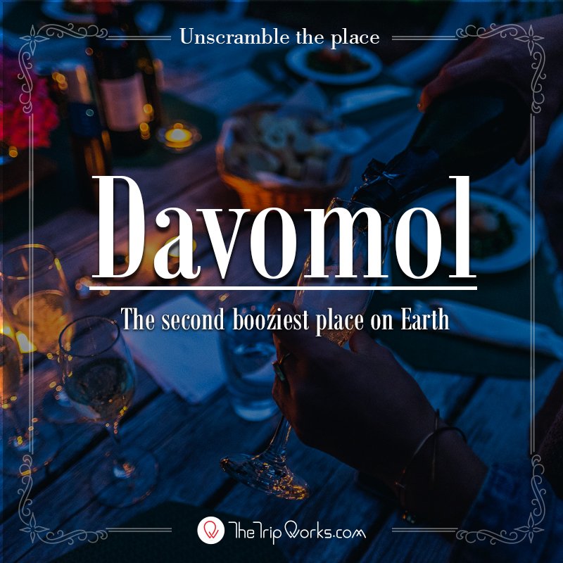 TheTripWorks's tweet photo. Citizens of this European country consume 17 litres of alcohol per person, per year. Can you guess the place? https://t.co/zDZcBub9PZ