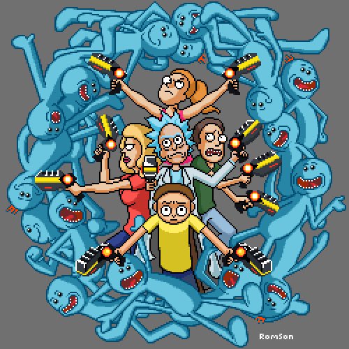 ItsMeRomson's tweet image. Mr. Meeseeks Portal. Please find original art by Zinfer (Deviantart), it's marvelous! #RickAndMorty #pixelart