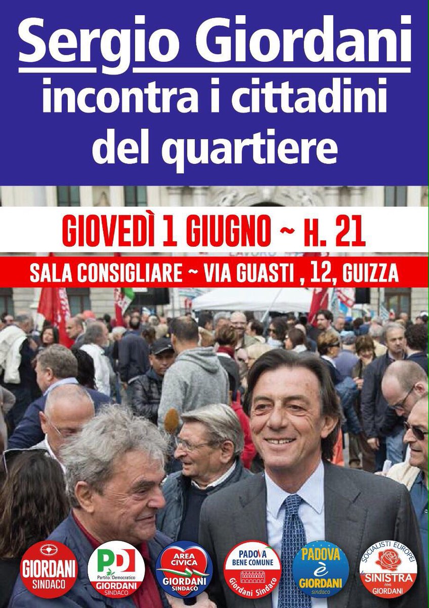 Questa sera, vi aspettiamo! #Padova #news #giordanisindaco #Giordani #amministrative2017