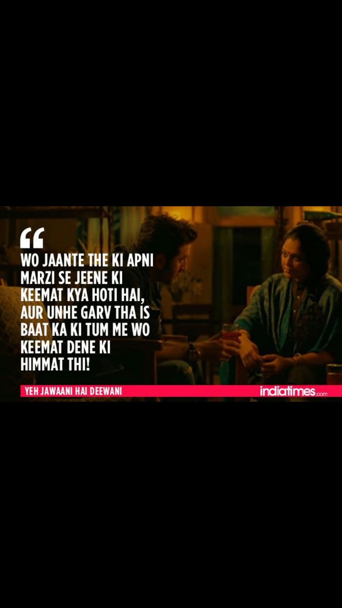 SamreenRajput22's tweet photo. #4yearsofYJHD no movie can bring this charm and joy these dilouges are the best...❤️❤️love this movie https://t.co/wTaQsUS4S4