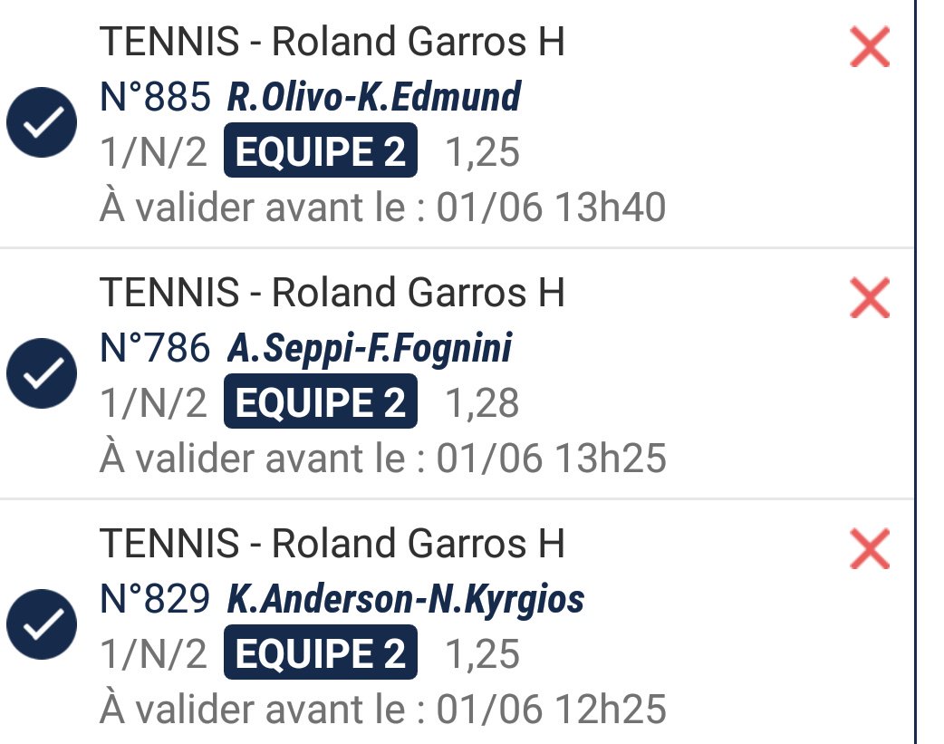 HotPronos's tweet image. Voila le combiné Rolland Garros !! 🎾🎾

#TeamParieur