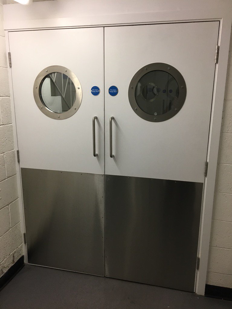 Collfin's tweet image. Global Radio - newly installed Fire Rated Doorsets within Basement Circulation Areas