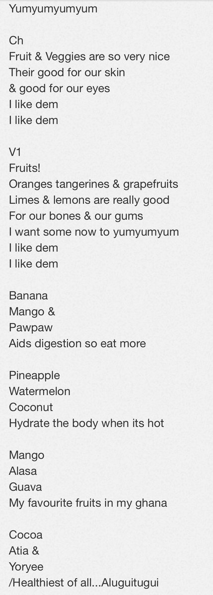 wanlov's tweet photo. Trk 10 "Yumyumyumyum ft @kyekye_ku " is a nutriducational fruity fun balkan rap song #OrangeCard #FruitopianRaps ๐๐ค
https://t.co/I69fWAerlw https://t.co/I4HcG7V0Bg
