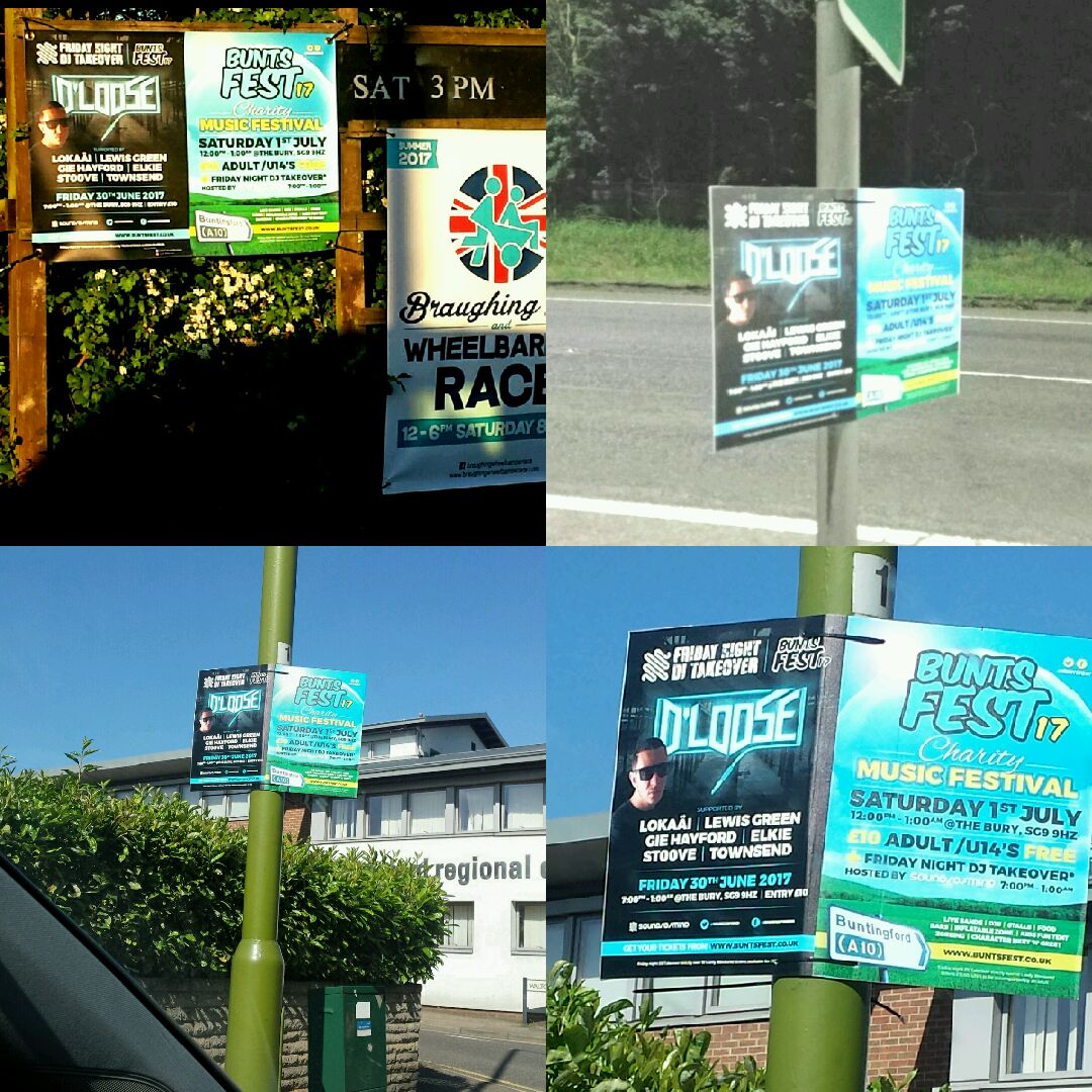 Looks like <a href="/Buntsfest/">Buntsfest</a> boys been busy @DJDLOOSE face everywhere this morning 😀🔥🔊 not long now #buntsfest17 tickets 👉👉 buntsfest.co.uk
