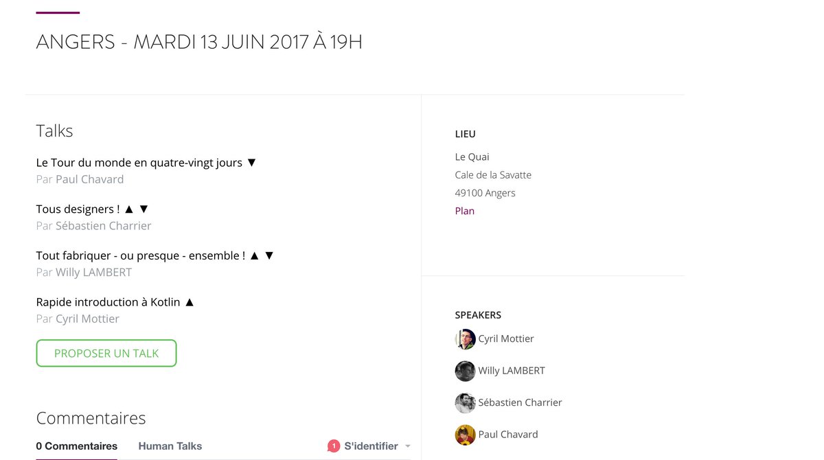 Je sais où tu dois être Mardi 13 juin ! 4 talks de super talkers <a href="/LeQuai/">Le Quai - Angers</a> pour les #Humantalks humantalks.com/cities/angers/… #Angers