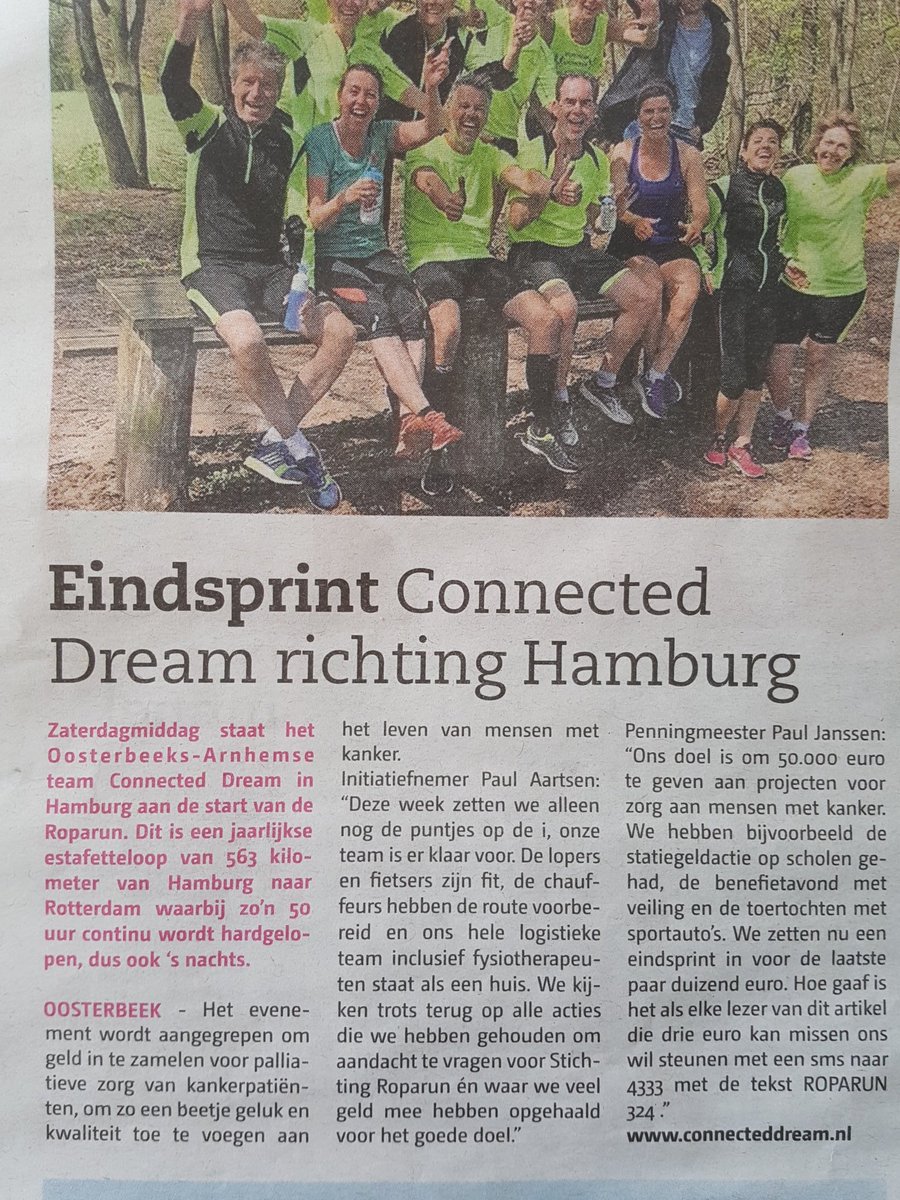 Mooi al die aandacht in lokale pers! Leestip <a href="/deRijnenVeluwe/">Rijn en Veluwe</a> en dan voor 3 euro een sms naar 4333 met de tekst ROPARUN 324