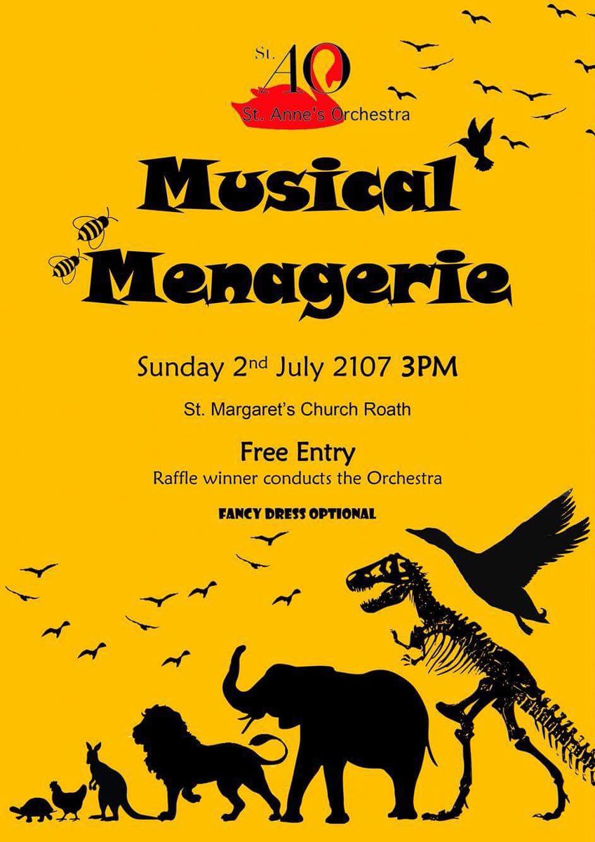 RoathChamber's tweet photo. The fantastic poster made by @ClaireMains for our #MusicalMenagerie concert. Do comes and join us! https://t.co/9nuUOp2HLF