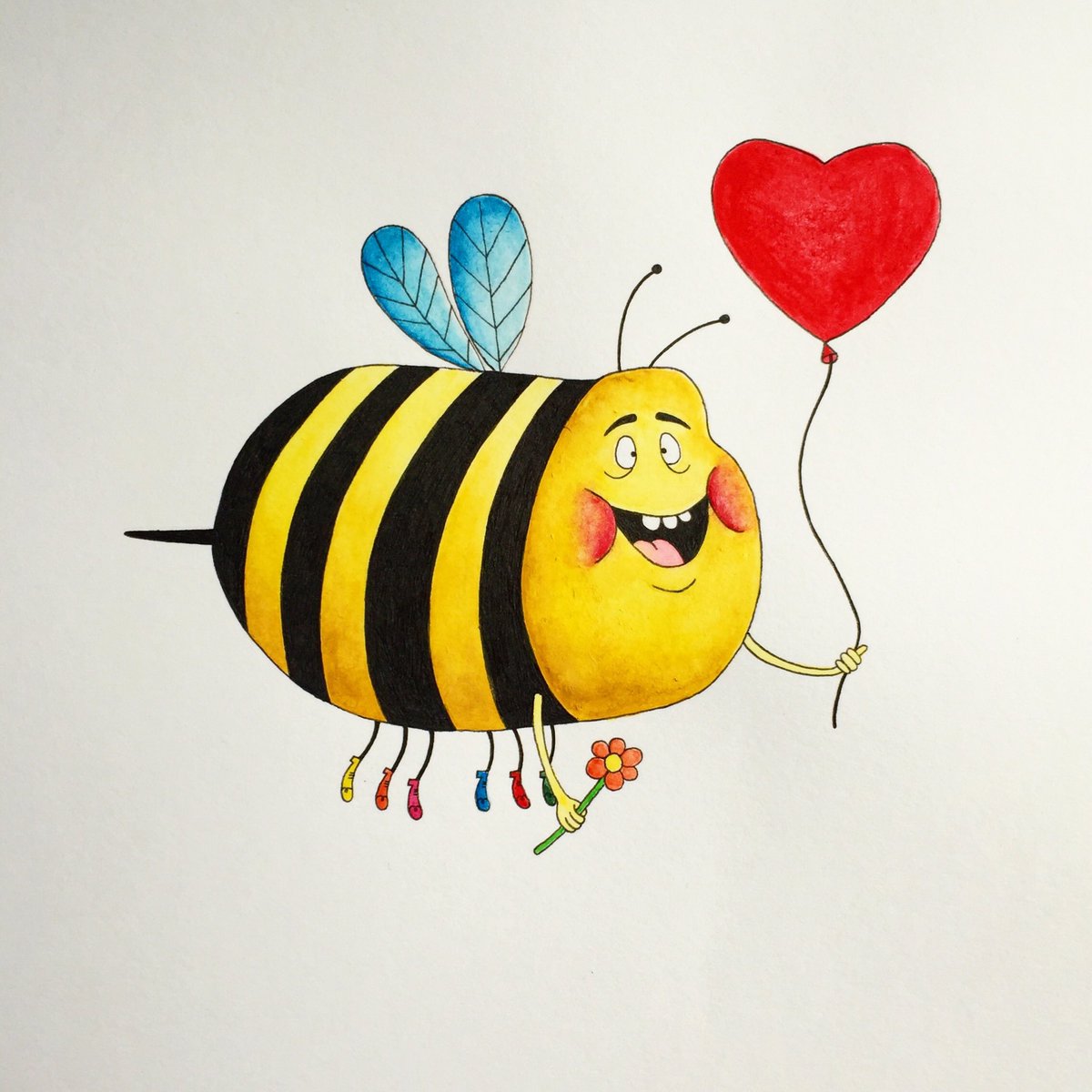 MarchingPencils's tweet photo. 'We were always meant to bee' ๐โค๏ธ @pinchpunchpost #june #pinchpunchpost #bee #junebee #illustration #themarchingpencils #greetingscard https://t.co/njY1eHoi3q
