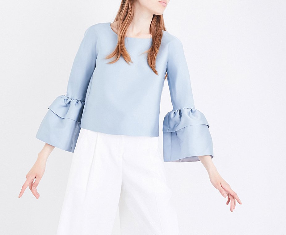 merchantarchive's tweet photo. New season. Our Double Ruff Sleeve Top in Powder Blue available at @Selfridges. https://t.co/HWxbMrX7dx