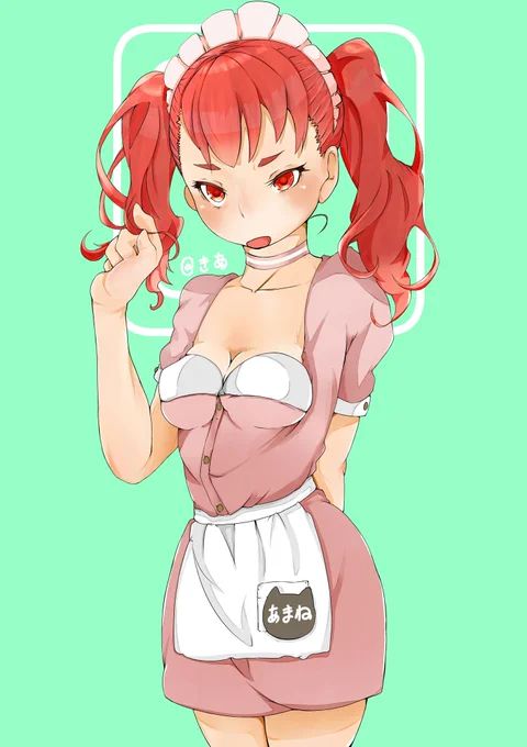 天音ちゃん
「やめてよもー!いい加減にして!」
メイド服の白い線はめんどいので描いてないです はい 
