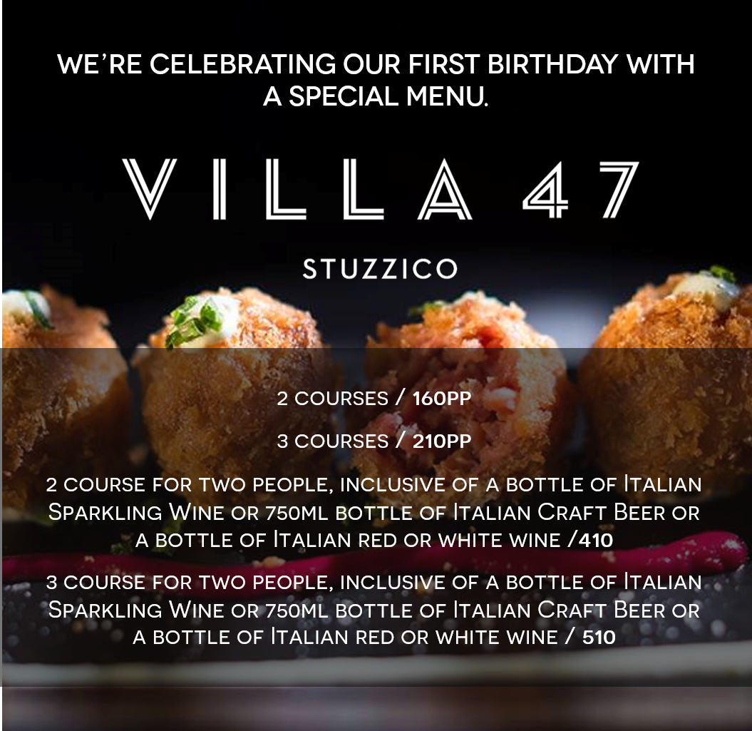 villa47onbree's tweet photo. #Stuzzico at @villa47onbree turns 1 year old! To celebrate we've launched a special menu. Bookings: 0214182740 | reservations@villa47.co.za https://t.co/eG6kn5PbDB