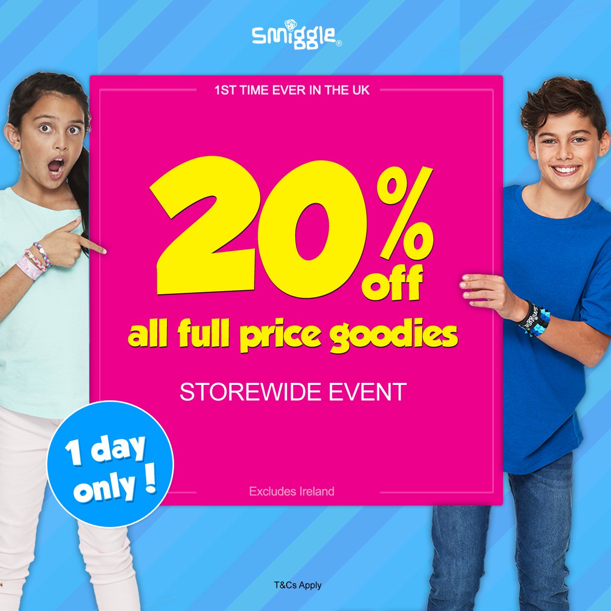 EalingShopping's tweet photo. Smiggle is offering 20% off ALL full priced products! Quick, offer available in store for TODAY only!!!! https://t.co/JhFsBpTZlT