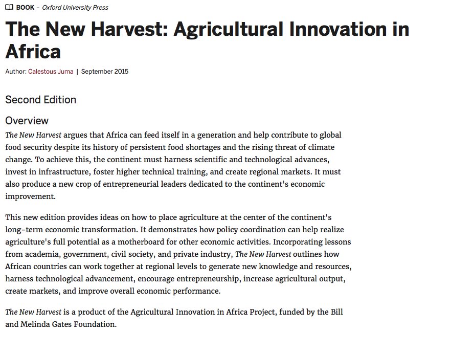 #Africa can feed itself with its own resources. Read this great article from my friend <a href="/calestous/">Calestous Juma</a> bit.ly/2rnG11I #TheAfricaWeWant