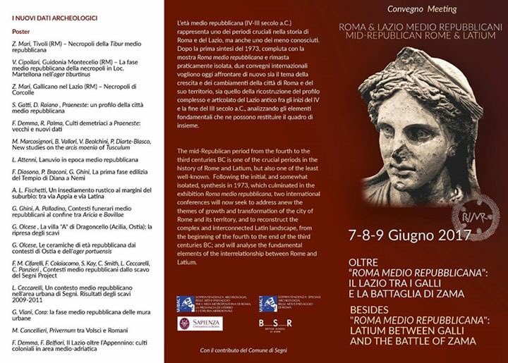 FedericaColaiac's tweet photo. #SegniArcheologia @MuseoSegni @SegniProject @the_bsr @MiBACT @SapienzaRoma 7-8-9 giugno il Lazio medio repubblicano https://t.co/wQrnzyxd9a