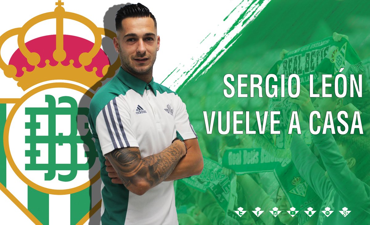 RealBetis's tweet photo. 📣 OFICIAL | El Real Betis ficha a Sergio León para las próximas cuatro temporadas 👋 ¡Bienvenido! 😃

➡️ https://t.co/JRxwIxC5in https://t.co/tUIj759eH0