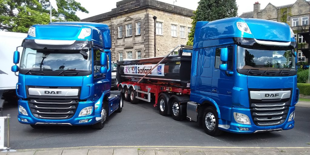 EvansHalshawDAF's tweet photo. Morning from #Harrogate @tipextankex, the UK's biggest #tipper & #tanker event! Visit #EvansHalshaw #DAF and see what's new! #Tipex #TankEx https://t.co/qG6evSjznr