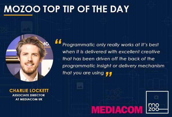 Mozoo_Paris's tweet photo. Top tip of the day from @charlielockett - Associate Director at @MediaComUK #TopTip #Mobile #CreativeFormats #MobileProgrammatic https://t.co/RFM0tgJfog