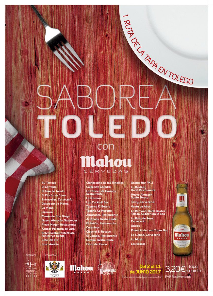 Ya está disponible la app para que podáis consultar las tapas y votarlas a partir de mañana #SaboreaToledo goo.gl/oRnZ3b