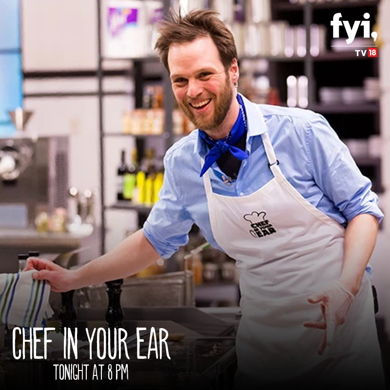 FYITV18's tweet photo. Things get interesting when clueless chefs enter the kitchen to cook with nothing but instructions! #ChefInYourEar https://t.co/rSMSHk8sH1