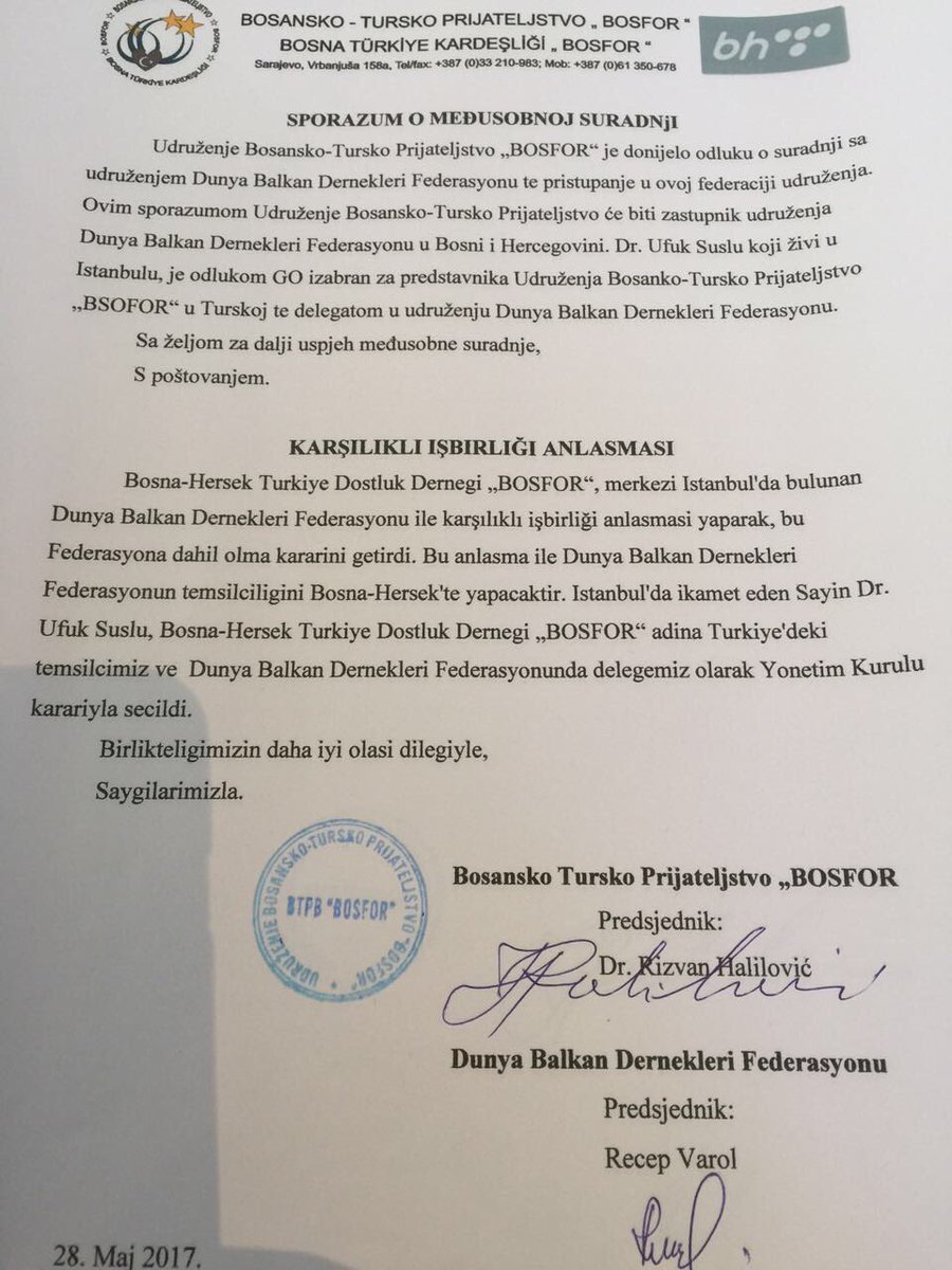 recepvarol73's tweet photo. Merkezi Saraybosna'da Olan,
"Bosna-Hersek -Türkiye Dostluk Derneği,Yapılan Karşılıklı Protokol İle Federasyon'umuza @dunbalfed katılmıştır. https://t.co/JB3kI13iSD