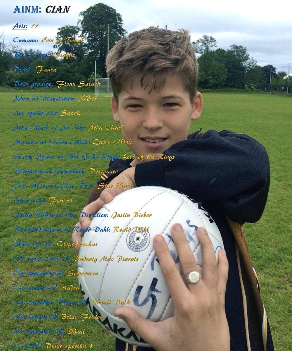 🏐🏐 Próifíl na n-imreoirí  🏐🏐

Senior team pen pics <a href="/CumannnamBunsco/">CumannnaMí</a> final stars #Réalta #GAA #peil #gaeilge #gaelscoil