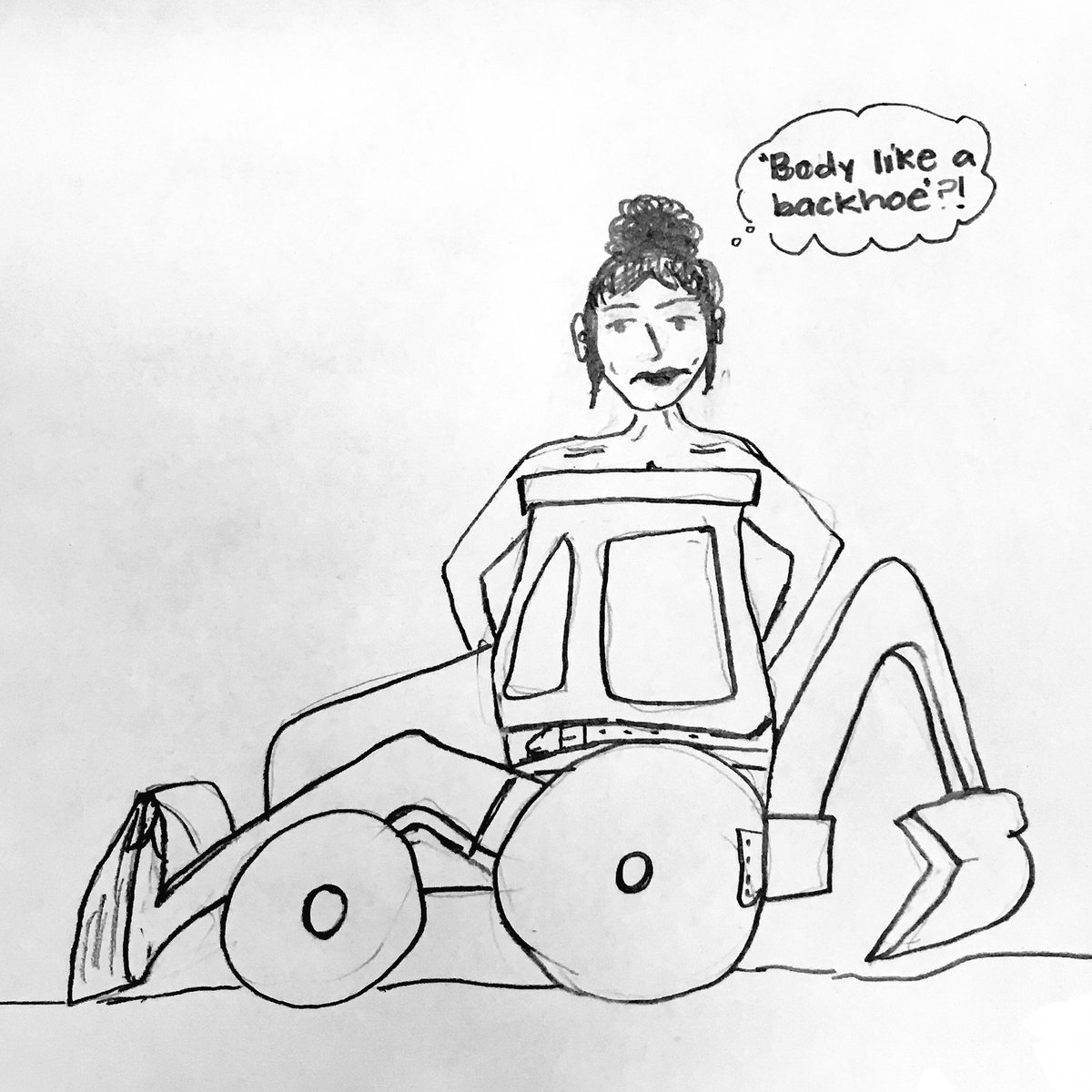 MsKrisReads's tweet photo. #illustratedmisunderstanding : "Body like a...backhoe?" @SamHuntMusic #bodylikeabackhoe https://t.co/n8d7jwaY4j