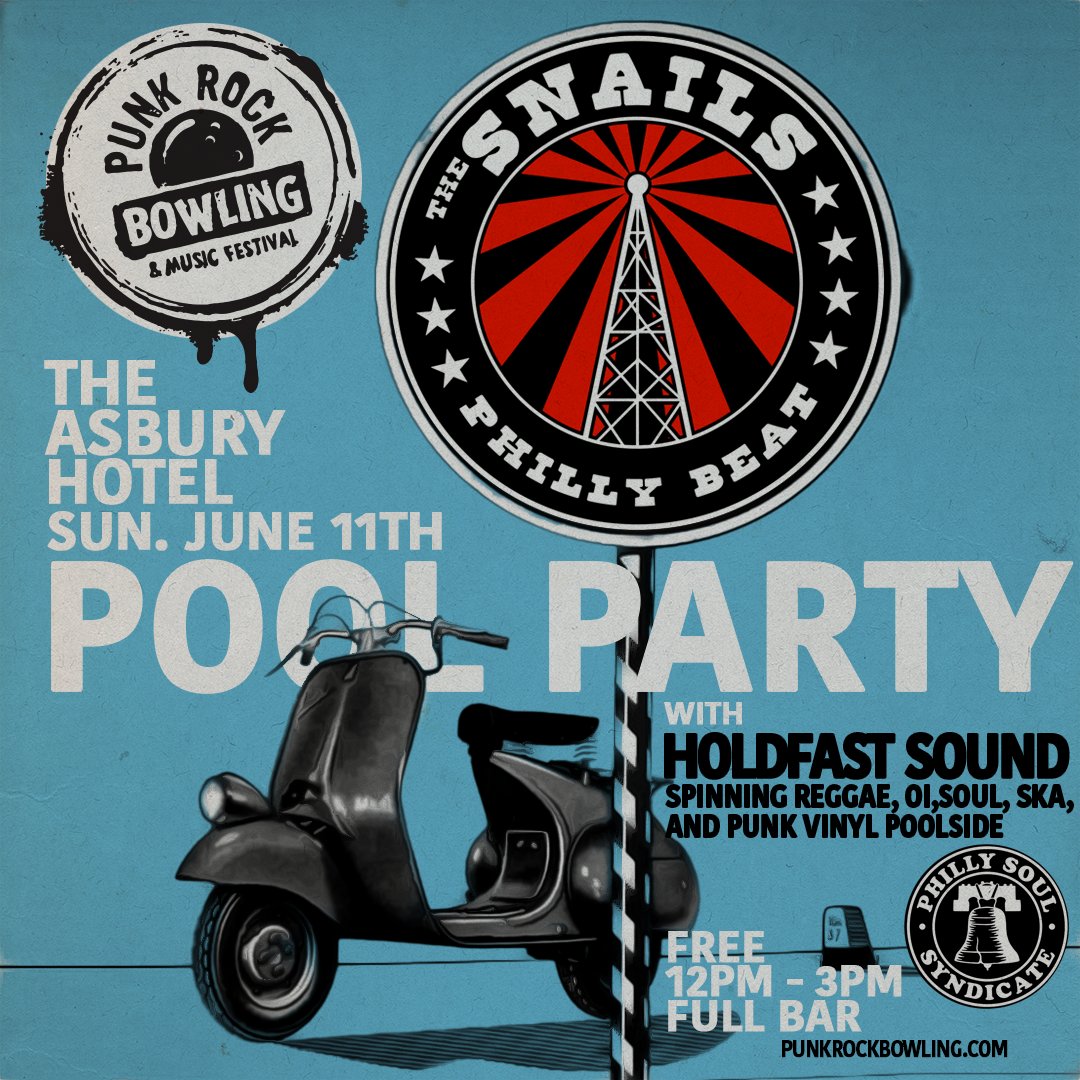 PunkRockBowling's tweet photo. We teamed up w/ Philly Soul Syndicate to bring you a PRB Pool Party, East Coast style! Featuring- The Snails & local DJ, Holdfast Sound! 🐌 https://t.co/fnrUlHvr4F