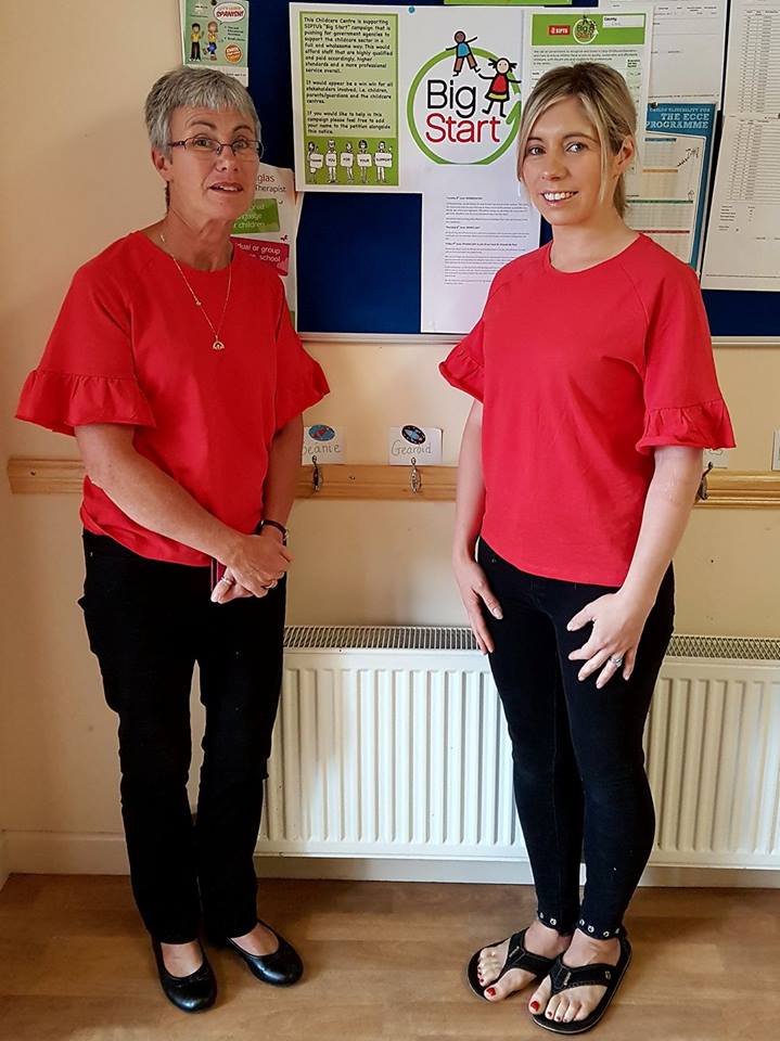 Big Start supporters in Corofin preschool, asking #whovaluesus, w. our petition in the background. You can sign here bigstart.ie/petition