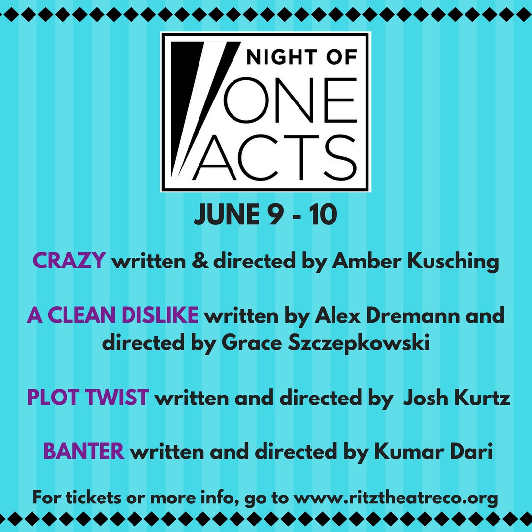 Ritztheatreco's tweet photo. Next Friday and Saturday the June Fest opens with a Night of 1 Acts. Join us for this, and all our June events! #RitzJuneFest https://t.co/MfWrFKJm6O
