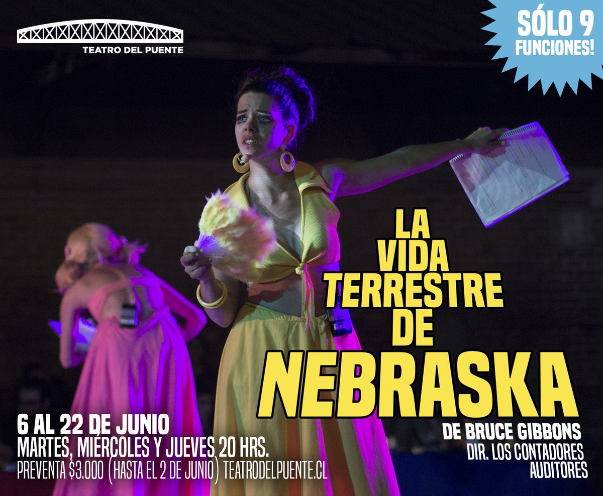loscontadores's tweet photo. #LaVidaTerrestreDeNebraska de @bruciogeorge en el @teatrodelpuente Sólo 9 funciones! Porno, Chéjov y extraterrestres #EsaOnda https://t.co/pl687Ti7pa