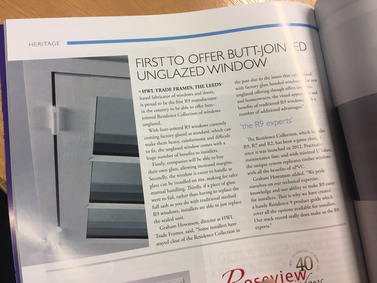 HWLWindows's tweet photo. Thanks to @DiSylvia2 and the @Clearviewmag team for the great coverage in the June issue! #R9 #Unglazed #ButtJointed #R9Experts @residence9 https://t.co/UkQG7j0b6P