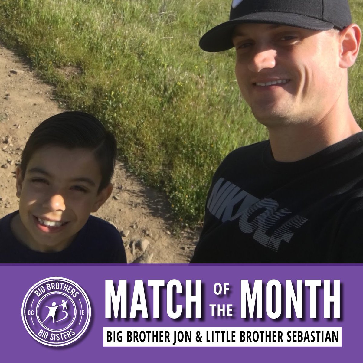 BBBSIE's tweet photo. Congrats to our June #MatchoftheMonth Little Brother Sebastian & Big Brother Jon. Sebastian enjoys hiking and playing basketball with Jon! https://t.co/jAY9Loawmr