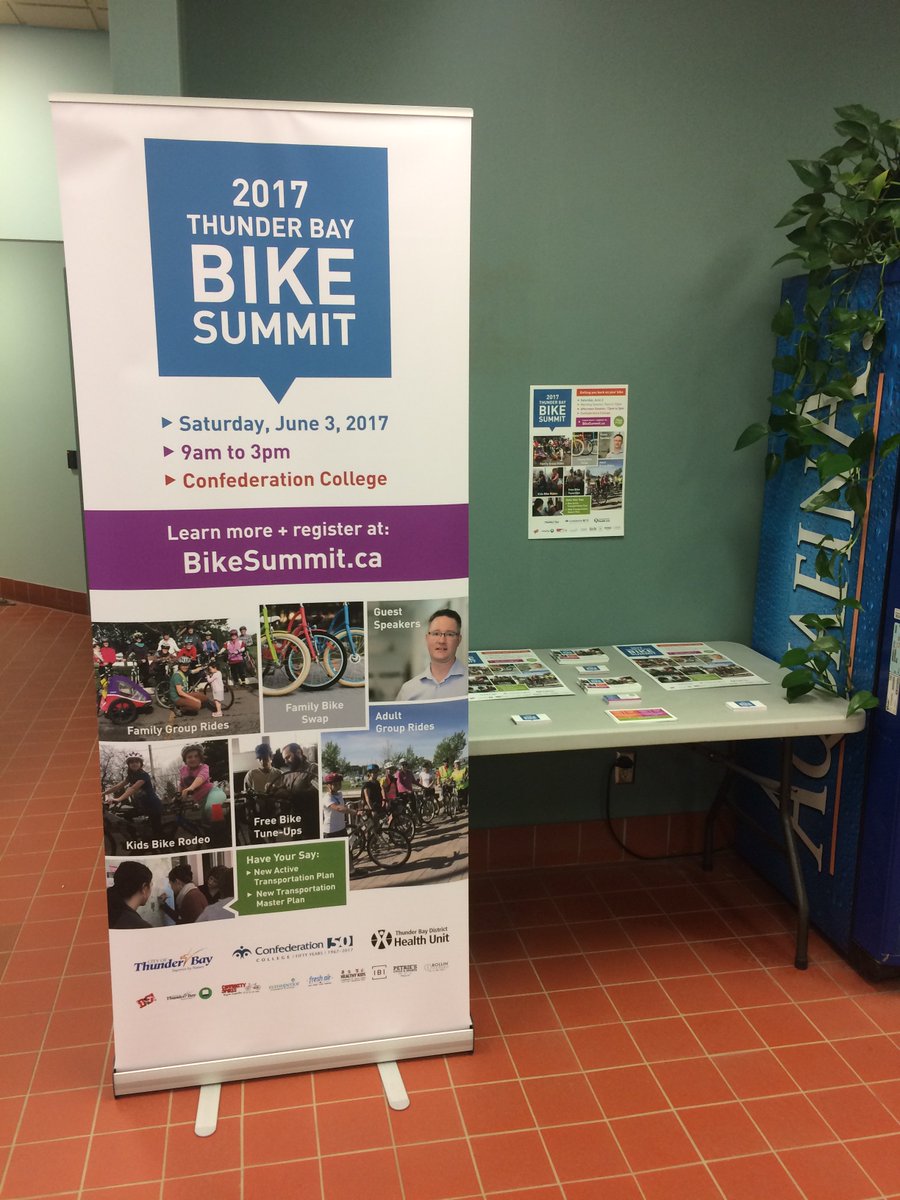 AT_ThunderBay's tweet photo. Getting the word out.  #BikeSummit https://t.co/9ASafAxxwi