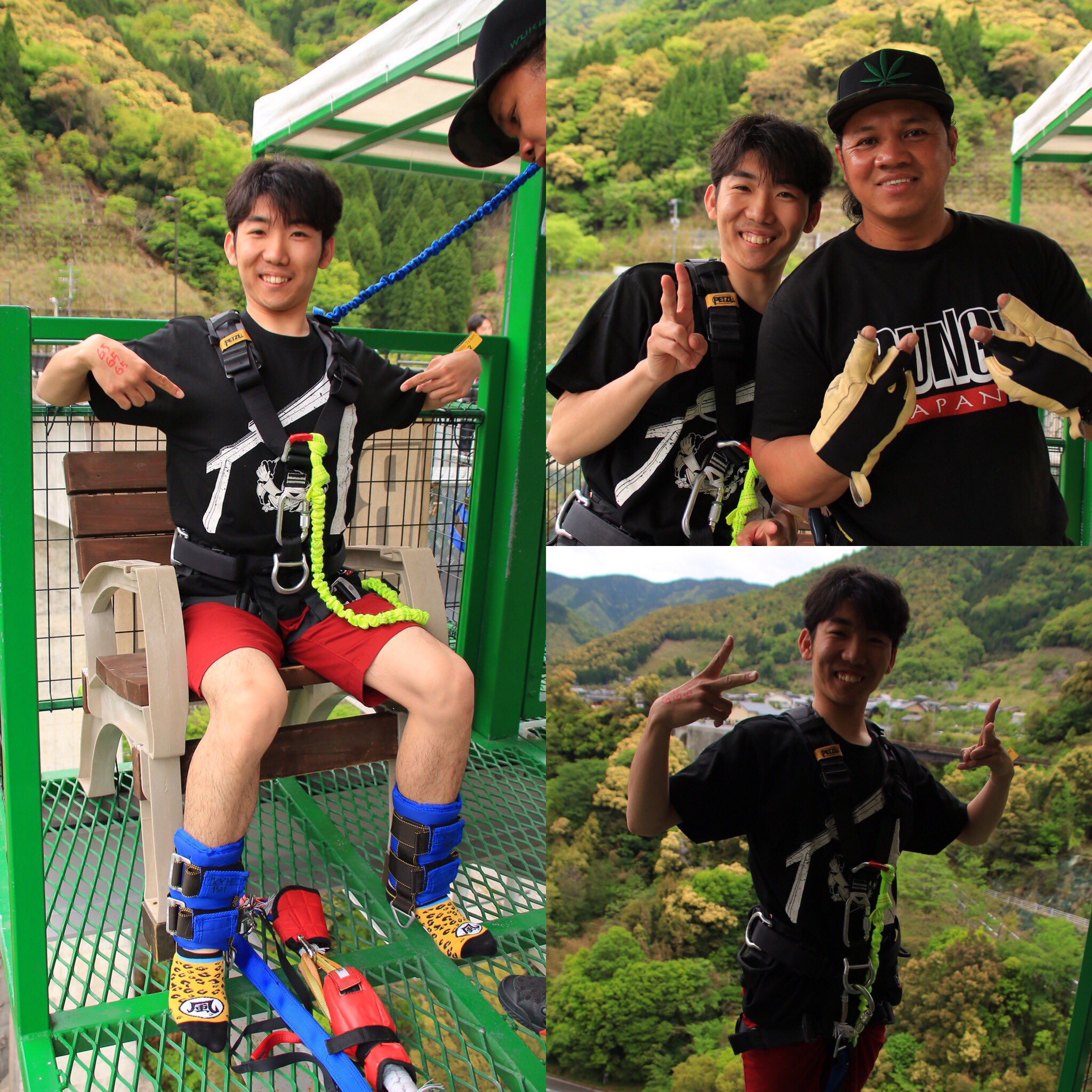 けーすけ 5月4日熊本 五木村バンジーセカンドジャンプは後ろ 五木村限定のtシャツがホンマかわいい 後は相変わらずダメダメジャンプ 五木村バンジー バンジージャパン バンジージャンプ T Co Wnnkrok0gn Twitter