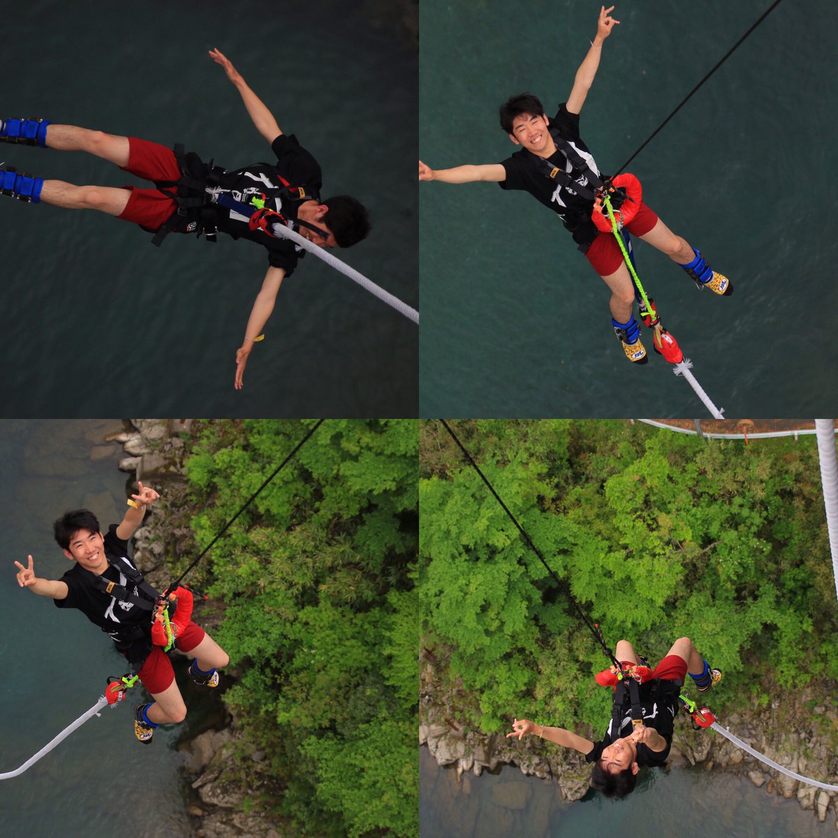 けーすけ A Twitter 5月4日熊本 五木村バンジーセカンドジャンプは後ろ 五木村限定のtシャツがホンマかわいい 後は相変わらずダメダメジャンプ 五木村バンジー バンジージャパン バンジージャンプ