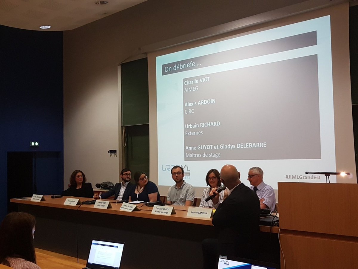 urpsml's tweet image. #JIMLGrandEst
Débat avec la salle, le conférencier, des maîtres de stage et les représentants des jeunes.