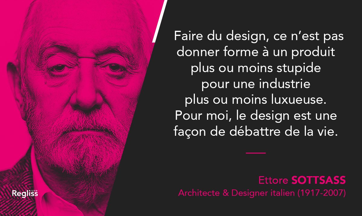 reglissCom's tweet photo. Citation du designer Ettore Sottsass, designer et architecte italien #citationDesign https://t.co/GfNOilMbVf