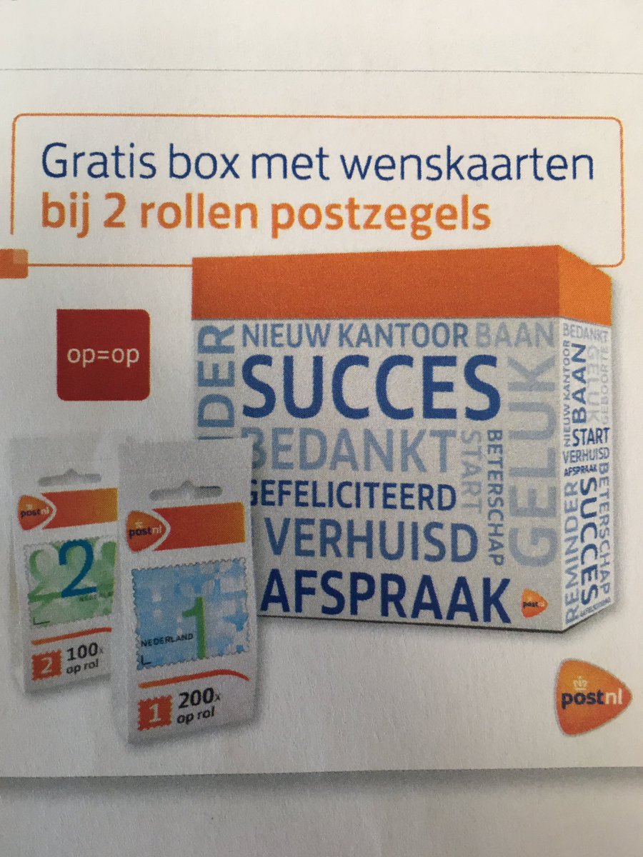 Mooie actie bij onze PostNL balie