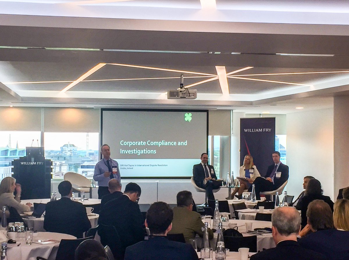 WilliamFryLaw's tweet photo. Steven Rosenhek taking us through the enchanted forest of Corporate Compliance & Investigations #DRIInternational #WilliamFryDRI https://t.co/SLmVpCQNJo