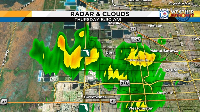 The Turnpike near Dolphin Mall as far East as #Miami Springs looking a bit on the wet side. https://t.co/6PP59NfmSp