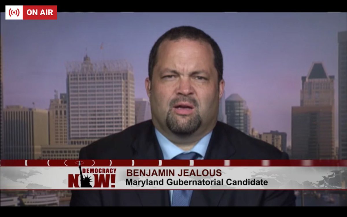 democracynow's tweet photo. Streaming now at https://t.co/Xup8cdtnFB: Former @NAACP president &amp; MD gubernatorial candidate @BenJealous on Jeff Sessions &amp; voting rights https://t.co/d2gZ857tYn