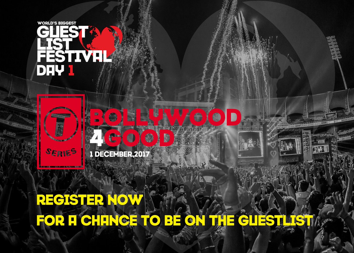 guestlist4good's tweet photo. We're proud to announce association with India's No.1 music label @TSeries for Day1 of #WBGF17
Register now 👉🏻 https://t.co/4OF95G6lrW https://t.co/q1VTSmIYCG